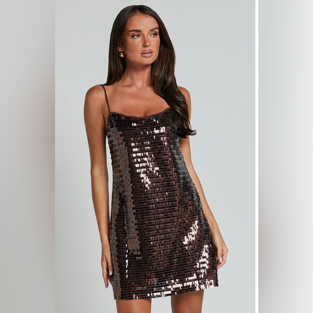 Showpo Copper Sequin Dress